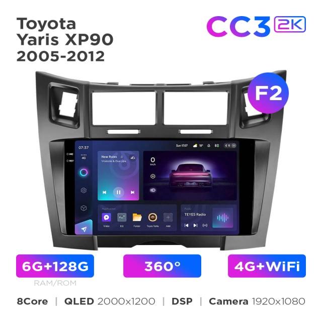 Radio samochodowe Teyes CC3 2k 6+128 Gb 360° Toyota Yaris XP90 2005-2012 (F2) 9"