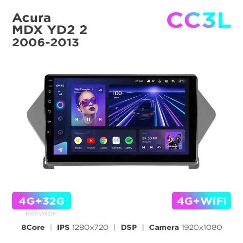 Radio samochodowe do Acura MDX YD2 2 2006-2013 Teyes CC3L 4+32 Gb 9"