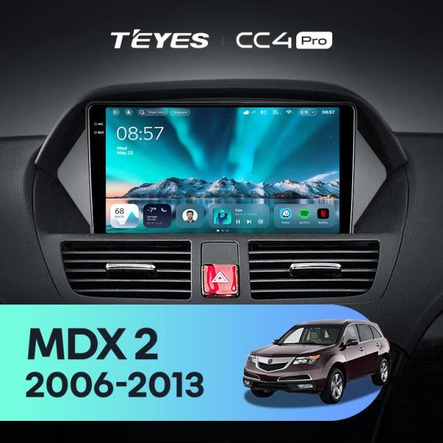 Radio samochodowe Teyes CC4 Pro 2k 12+256 Gb Acura MDX YD2 2 2006-2013 9"