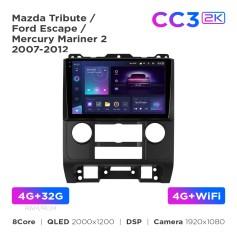 Radio samochodowe Teyes CC3 2k 4+32 Gb Mazda Tribute / Ford Escape / Mercury Mariner 2 2007-2012 9"