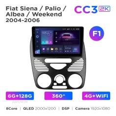 Radio samochodowe Teyes CC3 2k 6+128 Gb 360° Fiat Siena / Palio / Albea / Weekend 2004-2006 (F1) 9"