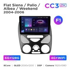 Radio samochodowe Teyes CC3 2k 6+128 Gb Fiat Siena / Palio / Albea / Weekend 2004-2006 (F1) 9"