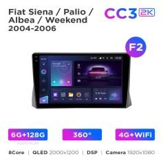 Radio samochodowe Teyes CC3 2k 6+128 Gb 360° Fiat Siena / Palio / Albea / Weekend 2004-2006 (F2) 9"