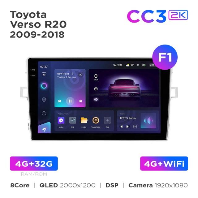 Radio samochodowe Teyes CC3 2k 4+32 Gb Toyota Verso R20 2009-2018 (F1) 9"