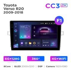 Radio samochodowe Teyes CC3 2k 6+128 Gb 360° Toyota Verso R20 2009-2018 (F1) 9"