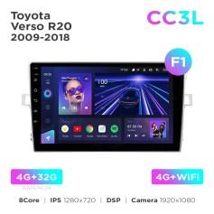 Radio samochodowe do Toyota Verso R20 2009-2018 (F1) Teyes CC3L 4+32 Gb 9"