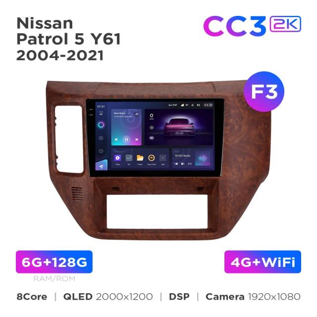 Radio samochodowe Teyes CC3 2k 6+128 Gb Nissan Patrol 5 Y61 2004-2021 (F3) 9"