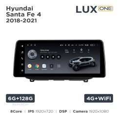 Radio samochodowe Teyes LUX ONE 6+128 Gb Hyundai Santa Fe 4 2018-2021 12.3"