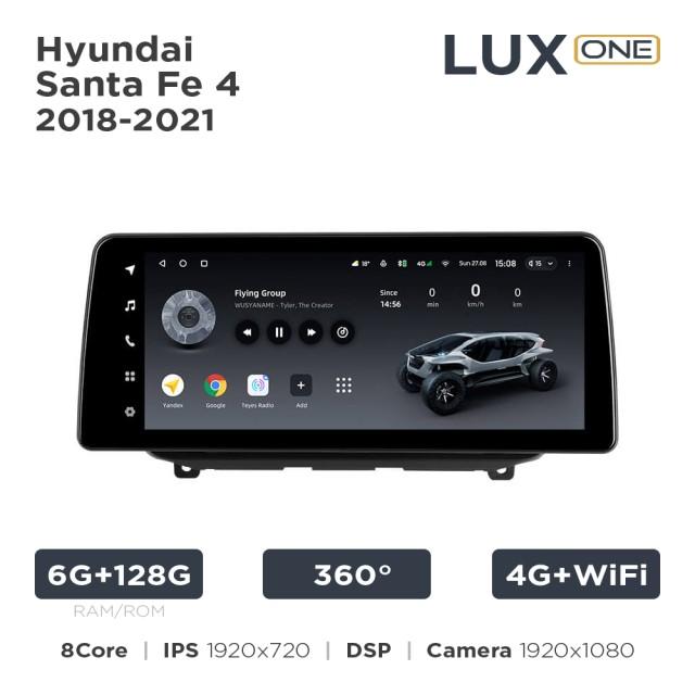 Radio samochodowe Teyes LUX ONE 6+128 Gb 360° Hyundai Santa Fe 4 2018-2021 12.3"