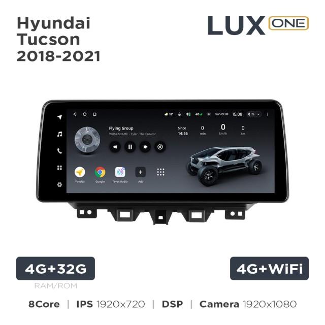 Radio samochodowe Teyes LUX ONE 4+32 Gb Hyundai Tucson (1 Din) 2018-2021 12.3"