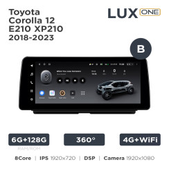 Radio samochodowe Teyes LUX ONE 6+128 Gb 360° Toyota Corolla 12 E210 XP210 2018-2023 (B) 12.3"