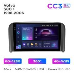 Radio samochodowe Teyes CC3 2k 6+128 Gb 360° Volvo S80 1 1998-2006 9"
