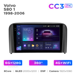 Radio samochodowe Teyes CC3 2k 6+128 Gb 360° Volvo S80 1 1998-2006 9"