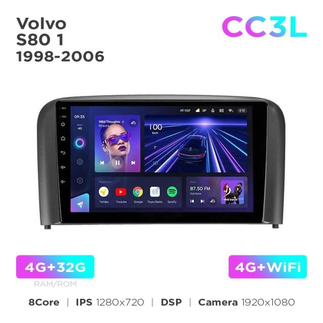 Radio samochodowe do Volvo S80 1 1998-2006 Teyes CC3L 4+32 Gb 9"