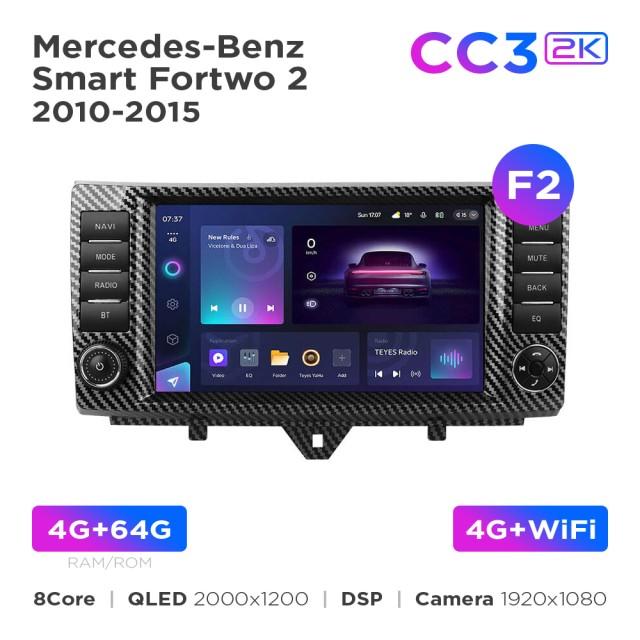 Radio samochodowe Teyes CC3 2k 4+64 Gb Mercedes-Benz Smart Fortwo 2 2010-2015 (F2) 9"