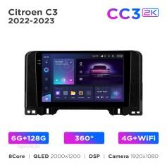 Radio samochodowe Teyes CC3 2k 6+128 Gb 360° Citroen C3 2022-2023 10"