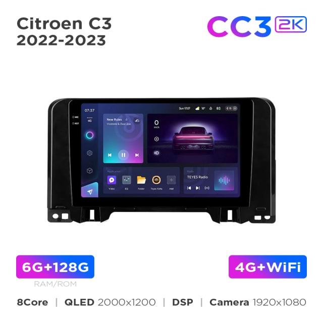 Radio samochodowe Teyes CC3 2k 6+128 Gb Citroen C3 2022-2023 10"