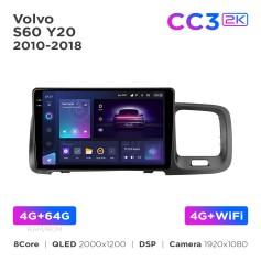 Radio samochodowe Teyes CC3 2k 4+64 Gb Volvo S60 Y20 2010-2018 9"
