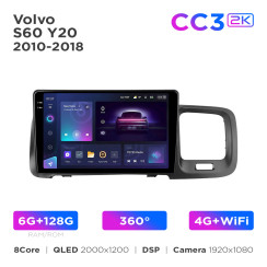 Radio samochodowe Teyes CC3 2k 6+128 Gb 360° Volvo S60 Y20 2010-2018 9"