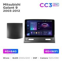 Radio samochodowe Teyes CC3 2k 4+64 Gb Mitsubishi Galant 9 2003-2012 9"