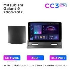 Radio samochodowe Teyes CC3 2k 6+128 Gb 360° Mitsubishi Galant 9 2003-2012 9"