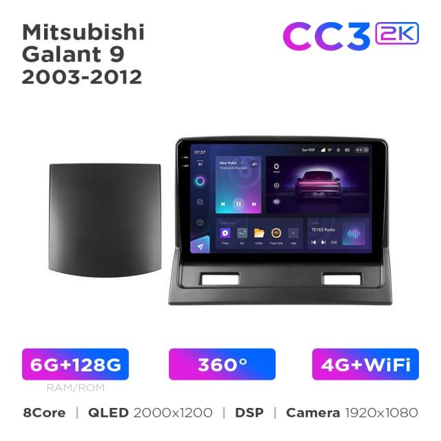 Radio samochodowe Teyes CC3 2k 6+128 Gb 360° Mitsubishi Galant 9 2003-2012 9"