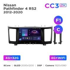Radio samochodowe Teyes CC3 2k 4+32 Gb Nissan Pathfinder 4 R52 2012-2020 (F1) (C) 9"