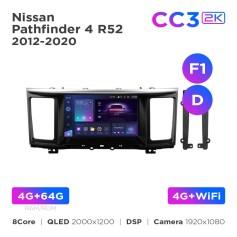 Radio samochodowe Teyes CC3 2k 4+64 Gb Nissan Pathfinder 4 R52 2012-2020 (F1) (D) 9"