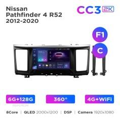 Radio samochodowe Teyes CC3 2k 6+128 Gb 360° Nissan Pathfinder 4 R52 2012-2020 (F1) (C) 9"