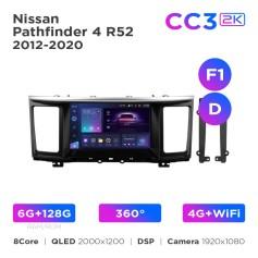 Radio samochodowe Teyes CC3 2k 6+128 Gb 360° Nissan Pathfinder 4 R52 2012-2020 (F1) (D) 9"