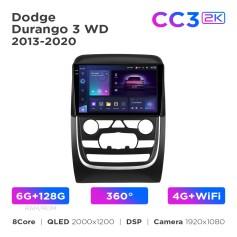 Radio samochodowe Teyes CC3 2k 6+128 Gb 360° Dodge Durango 3 WD 2013-2020 9"