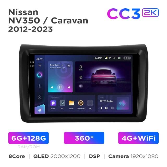 Radio samochodowe Teyes CC3 2k 6+128 Gb 360° Nissan NV350 / Caravan 2012-2023 9"