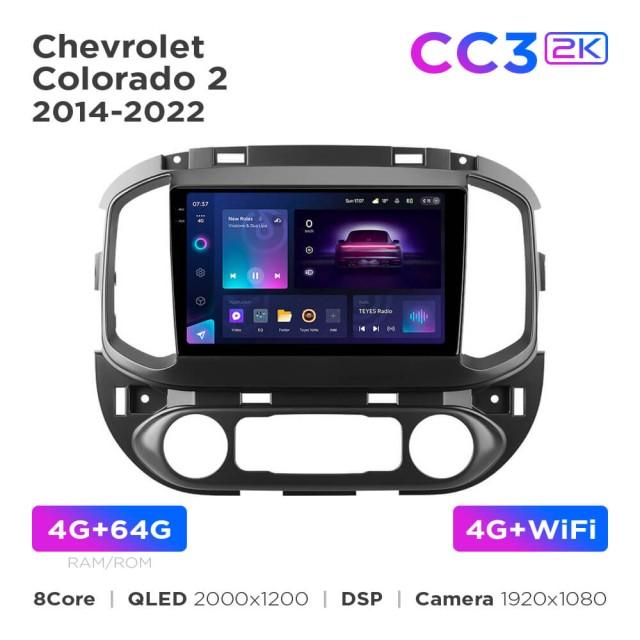 Radio samochodowe Teyes CC3 2k 4+64 Gb Chevrolet Colorado 2 2014-2022 9"