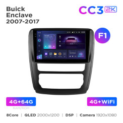 Radio samochodowe Teyes CC3 2k 4+64 Gb Buick Enclave 2014-2018 (F1) 9"