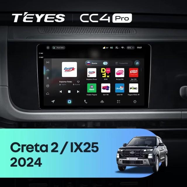 Radio samochodowe Teyes CC4 Pro 2k 8+128 Gb Hyundai Creta 2 IX25 2024 9"