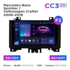 Radio samochodowe Teyes CC3 2k 4+32 Gb Mercedes-Benz Sprinter / Volkswagen Crafter 2006-2016 (F2) 9"