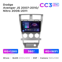 Radio samochodowe Teyes CC3 2k 6+128 Gb 360° Dodge Avenger JS 2007-2010 / Nitro 2006-2011 9"