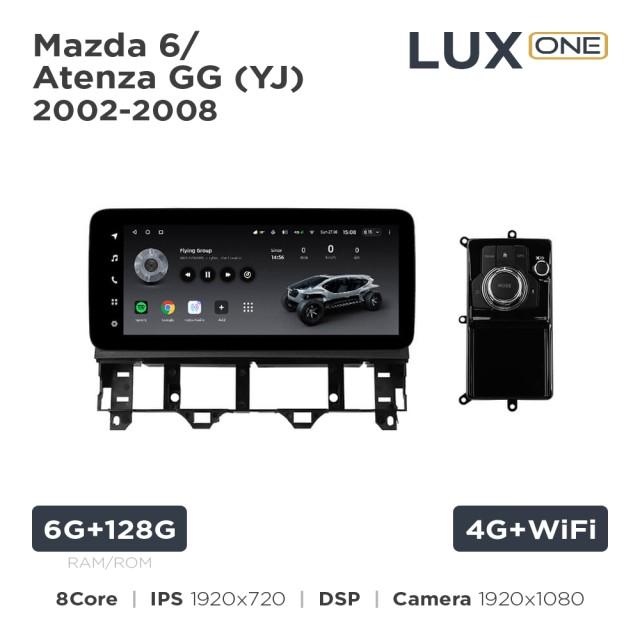 Radio samochodowe Teyes LUX ONE 6+128 Gb Mazda 6 / Atenza GG (YJ) 2002-2008 12.3"