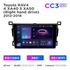 Radio samochodowe Teyes CC3 2k 6+128 Gb 360° Toyota RAV4 4 XA40 5 XA50 (Right hand drive) 2012-2018 9"