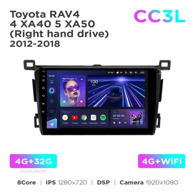 Radio samochodowe Teyes CC3L 4+32 Gb Toyota RAV4 4 XA40 5 XA50 (Right hand drive) 2012-2018 9"
