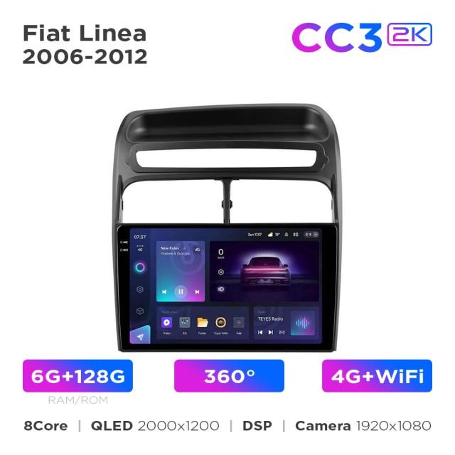 Radio samochodowe Teyes CC3 2k 6+128 Gb 360° Fiat Linea 2006-2012 9"