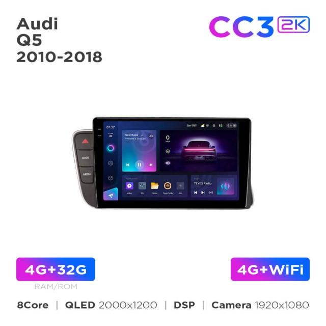 Radio samochodowe Teyes CC3 2k 4+32 Gb Audi Q5 2010-2018 LHD Black 9"