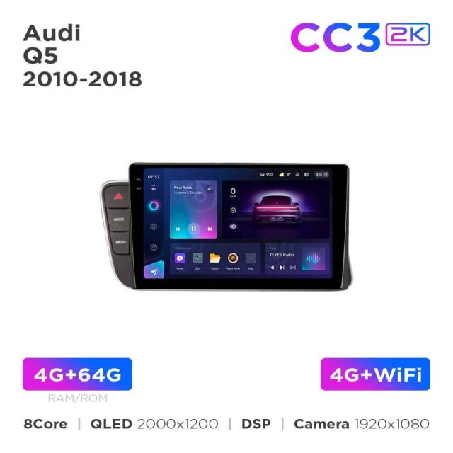 Radio samochodowe Teyes CC3 2k 4+64 Gb Audi Q5 2010-2018 LHD Black 9"