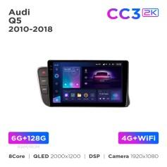 Radio samochodowe Teyes CC3 2k 6+128 Gb Audi Q5 2010-2018 LHD Black 9"