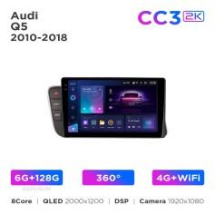 Radio samochodowe Teyes CC3 2k 6+128 Gb 360° Audi Q5 2010-2018 LHD Black 9"