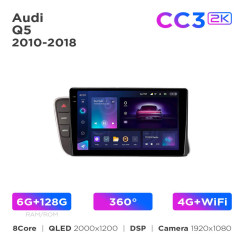Radio samochodowe Teyes CC3 2k 6+128 Gb 360° Audi Q5 2010-2018 LHD Black 9"