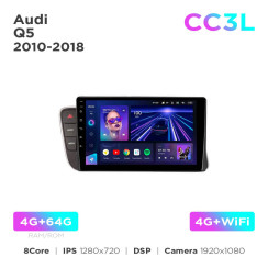 Radio samochodowe Teyes CC3L 4+64 Gb Audi Q5 2010-2018 LHD Black 9"
