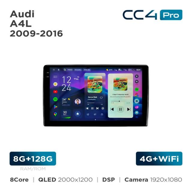 Radio samochodowe Teyes CC4 Pro 2k 8+128 Gb Audi A4L 2009-2016 10"