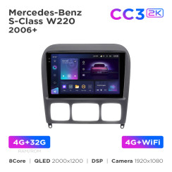Radio samochodowe Teyes CC3 2k 4+32 Gb Mercedes-Benz S-Class W220 2006+ Black 9"