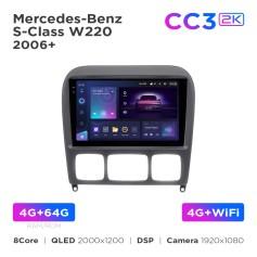 Radio samochodowe Teyes CC3 2k 4+64 Gb Mercedes-Benz S-Class W220 2006+ Black 9"